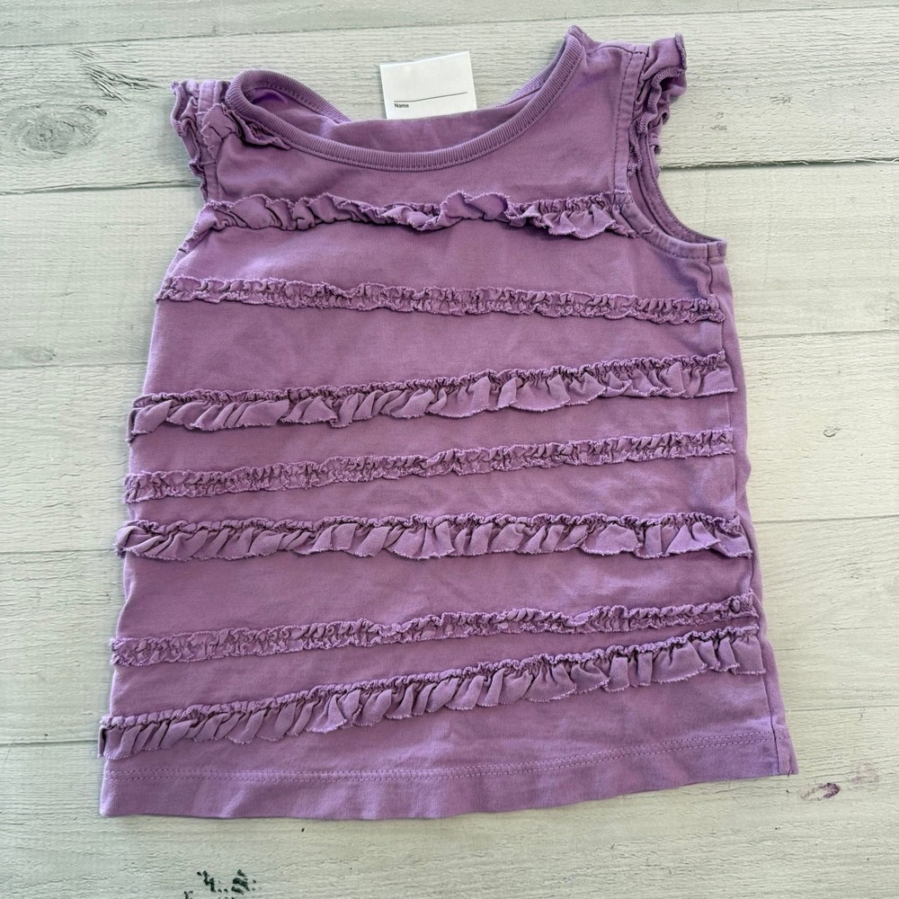 Hanna Andersson girls‎ purple ruffled tank top size 80 18/24 months
